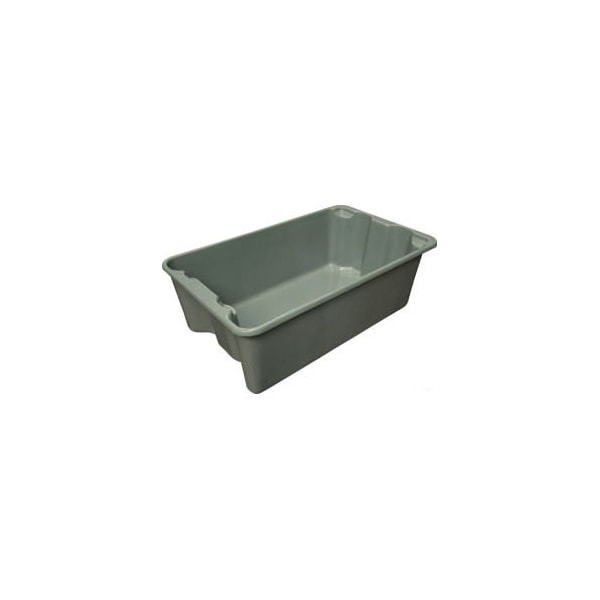 Mfg Tray Stack & Nest Storage Tote, 24-1/4 in L x 14-3/4 in W x 8 in H, Gray, Fiberglass, 10 PK 7805085172 - main